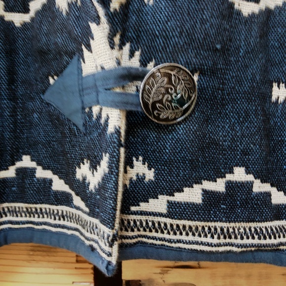 Flashback vintage southwestern aztec tribal print unlined cotton jacket, size L - Picture 6 of 12